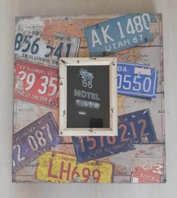 Lot de deux cadres photo plaque voiture américaine - 15*18CM beschikbaar voor biedingen