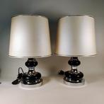 lampes de table vintage (2) 1970 noir - chrome, Maison & Meubles, Enlèvement ou Envoi