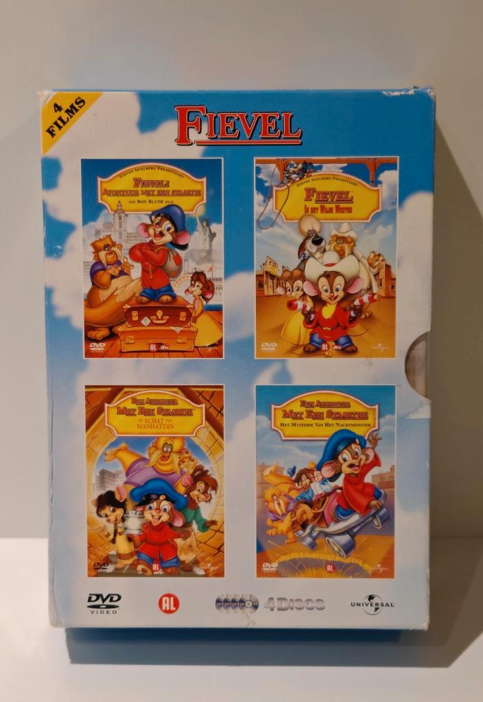 Fievel 4-DVD Box | NL gesproken | AL | Universal Spielberg, Cd's en Dvd's, Dvd's | Tekenfilms en Animatie, Zo goed als nieuw, Europees