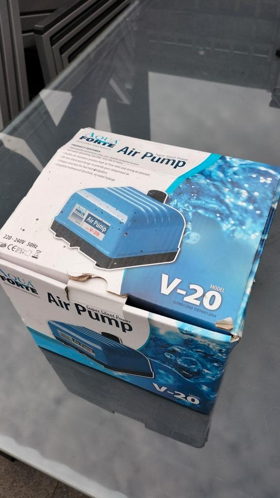Aquaforte V20 zuurstofpomp set, Tuin en Terras, Vijver-toebehoren, Zo goed als nieuw, Ophalen of Verzenden