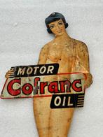 Cofranc motor oil reclame pin Up, Verzamelen, Reclamebord, Gebruikt, Ophalen of Verzenden