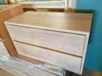 Eiken badkamermeubel Jorg 2 laden, Nieuw, Minder dan 100 cm, Wastafelkast, 25 tot 50 cm