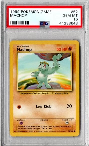 Machop Psa 10 Base set unlimited, Enlèvement ou Envoi, Comme neuf, Cartes en vrac