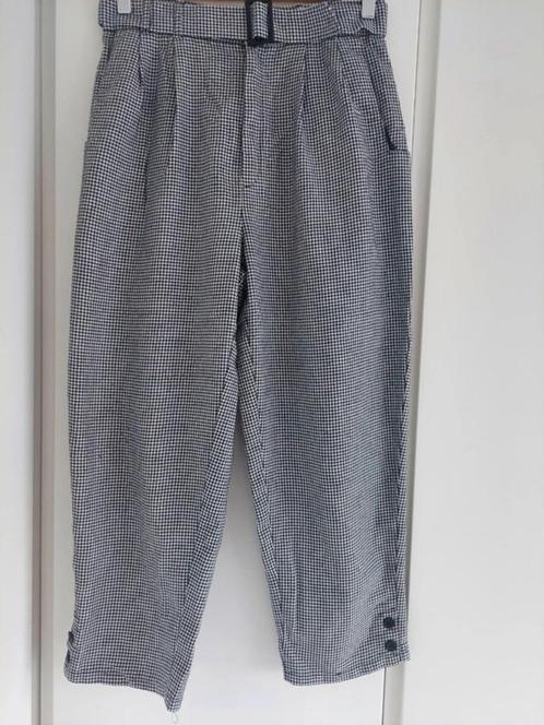 Vintage Pied de Poule broek maat 36, Kleding | Dames, Broeken en Pantalons, Gedragen, Maat 36 (S), Wit, Lang, Ophalen of Verzenden