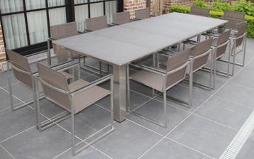 RVS tuintafel 3 meter lang en 1,2 meter breed