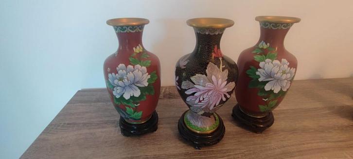 11delige cloisonne met voet stuk, Antiek en Kunst, Antiek | Vazen, Ophalen of Verzenden