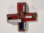 Keramisch brutalist kruis van Oswald Tieberghien jaren 60 ,, Ophalen of Verzenden