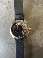 Horloge Police zwart, Overige merken, Leer, Staal, Polshorloge