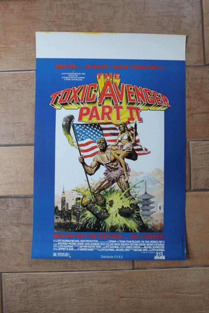 filmaffiche The Toxic Avenger Part Two 1989 filmposter, Verzamelen, Posters, Zo goed als nieuw, Film en Tv, A1 t/m A3, Rechthoekig Staand