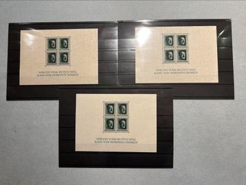 3 postzegelsblokken wo2