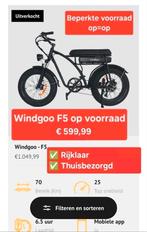 NIEUW Fatbike Windgoo F5 F18 Ouxi V8 C80 mini H9 V20 Pro Max, Fietsen en Brommers, Elektrische fietsen, Ophalen of Verzenden