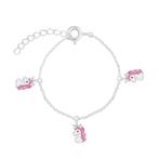 Zilveren unicorn bedel kinderarmband - OP=OP!, Ophalen of Verzenden, Nieuw, Zilver, Armband