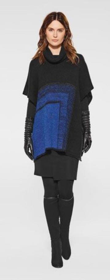 Poncho noir et bleu Sarah Pacini neuf