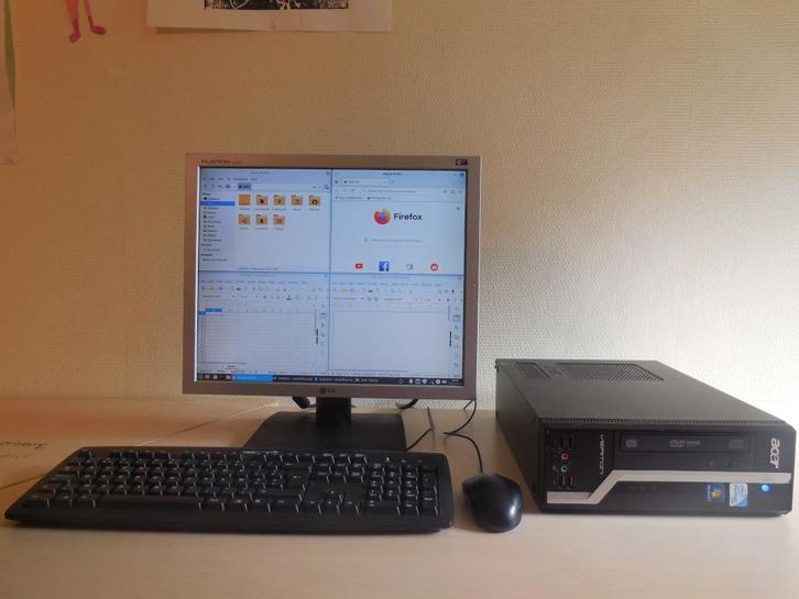 Acer desktop computer #3, Computers en Software, Desktop Pc's, Refurbished, 2 tot 3 Ghz, HDD, 4 GB, Met videokaart, Met monitor
