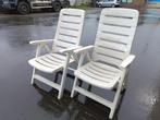 2 ligstoelen, Tuin en Terras, Ligbedden, Ophalen, Gebruikt, Plastic