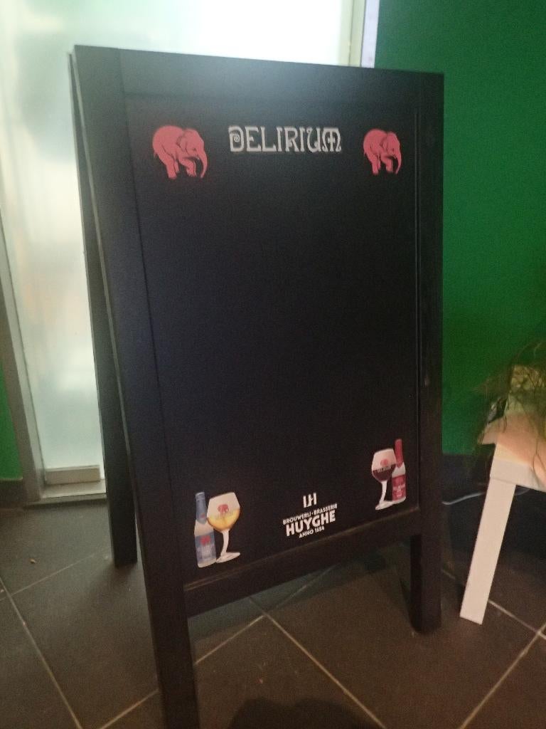 Krijtbord Delirium, zwaar groot model, Verzamelen, Biermerken, Ophalen, Nieuw, Reclamebord, Plaat of Schild