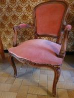 vintage velvet eetkamerstoel, Huis en Inrichting, Louis XV, Zo goed als nieuw, Eén, Hout