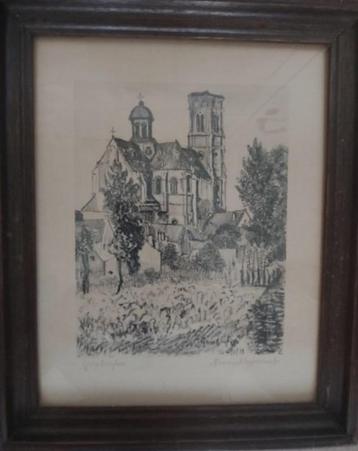 litho Steendruk Armand Eggermont " Grimberghen" beschikbaar voor biedingen