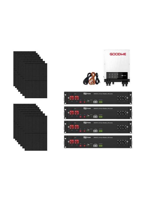 Tekoop set zonnepanelen + hybride omvormer+ batterij, Doe-het-zelf en Bouw, Zonnepanelen en Toebehoren, Nieuw, Compleet systeem