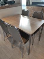 Keukentafel met 4 stoelen, Huis en Inrichting, Tafels | Eettafels, Ophalen, 50 tot 100 cm, 100 tot 150 cm, Zo goed als nieuw