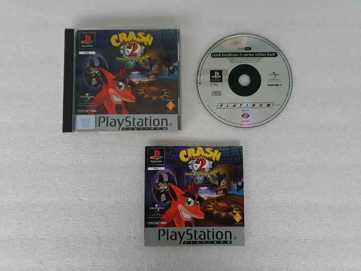 PS1: Crash Bandicoot 2 - Cortex Strikes Back (Platinum), Games en Spelcomputers, Games | Sony PlayStation 1, Gebruikt, Ophalen of Verzenden