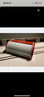Broodmand - Metaal - Vintage Broodtrommel, Huis en Inrichting, Minder dan 50 cm, Ophalen of Verzenden, Zo goed als nieuw, Rood