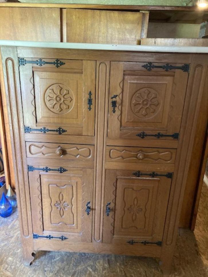 landelijke stijl barkast, Huis en Inrichting, Kasten | Buffetkasten, Gebruikt, 100 tot 150 cm, 100 tot 150 cm, 25 tot 50 cm, Met deur(en)