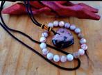 Ens de bijoux , rhodonite rose, Verzenden, Nieuw, Roze, Zilver