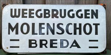 geëmailleerd bord Weegbruggen Molenschot Breda beschikbaar voor biedingen