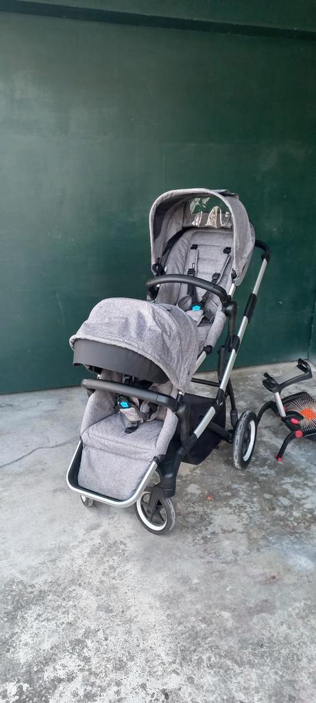 Thule sleek duo, Kinderen en Baby's, Kinderwagens en Combinaties, Zo goed als nieuw, Combiwagen, Duowagen, Met reiswieg, Verstelbare duwstang