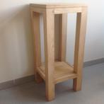 Bijzettafel, piëdestal, plantenstaander in massieve teak., Ophalen, Vierkant, Zo goed als nieuw, 60 cm of meer