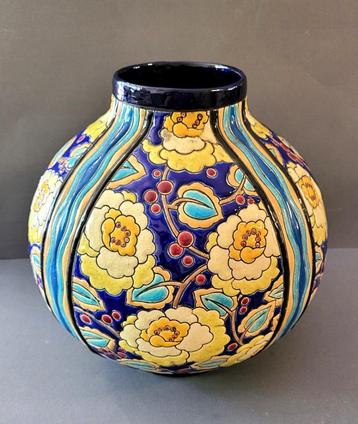 ✔️Grand Vase Boule Boch Art Déco Charles Catteau