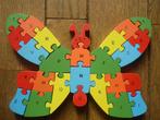 2 Puzzles (Hibou et papillon) en bois Chiffres et lettres, 4 à 6 ans, Enlèvement, Utilisé, 10 à 50 pièces