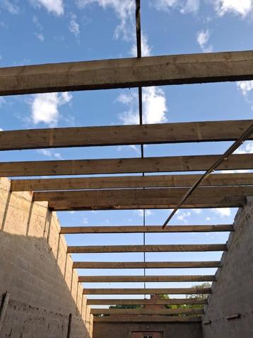 Houten balken geïmpregneerd, Doe-het-zelf en Bouw, Hout en Planken, Zo goed als nieuw, Balk, Overige houtsoorten, Ophalen