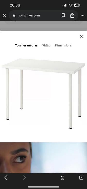 LINNMON / ADILS Table, blanc,, Enlèvement, Utilisé, Bureau