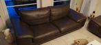 Salon 3, 2 et 1 places en cuir pleine fleur marron., Enlèvement, Cuir