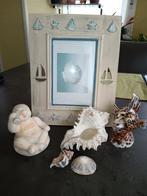 Zomerdecoratie met fotokader, schelpen en beeldje, Ophalen of Verzenden, Zo goed als nieuw