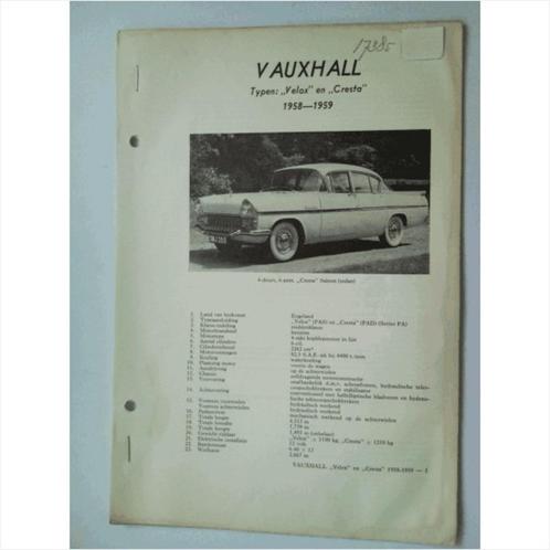 Vauxhall Velox Cresta Vraagbaak losbladig 1958-1959 #2 Neder, Livres, Autos | Livres, Utilisé, Enlèvement ou Envoi