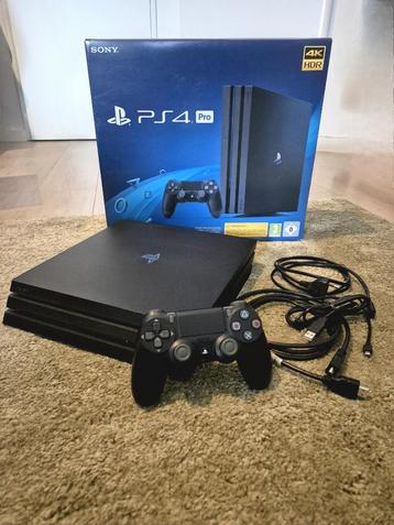 PlayStation 4 Pro 1TB + controller + cables, Avec 1 manette, Comme neuf, Enlèvement, 1 TB