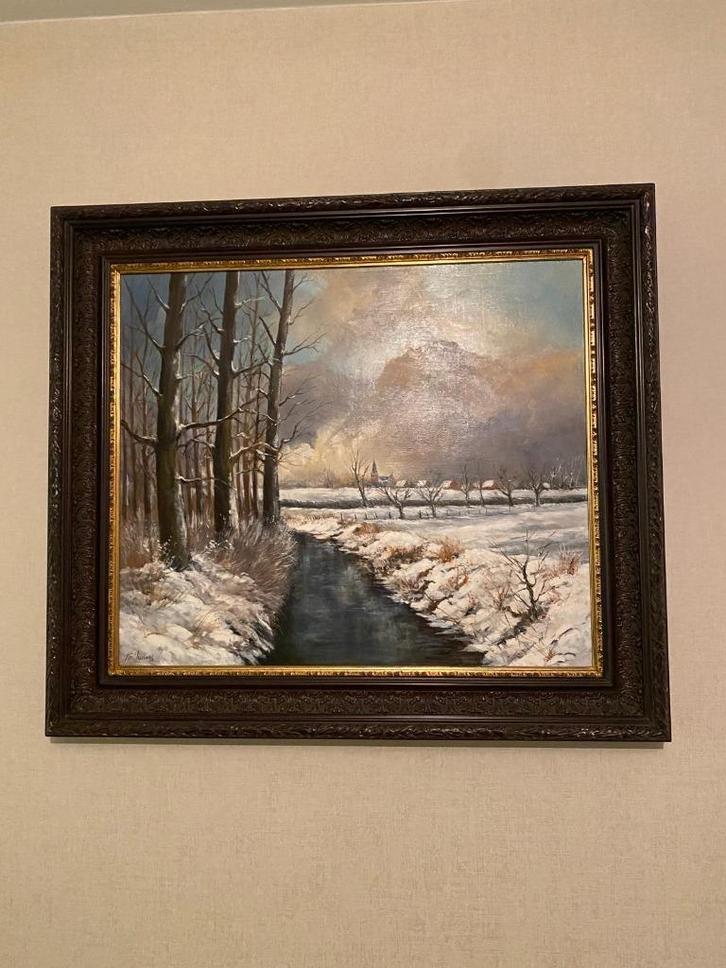 Schilderij Frans Nulens - Moos Herk, Antiek en Kunst, Kunst | Schilderijen | Klassiek, Ophalen