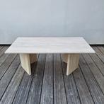 Vintage Italiaanse rechthoekige salontafel van travertijn 2, Ophalen, Zo goed als nieuw, Rechthoekig