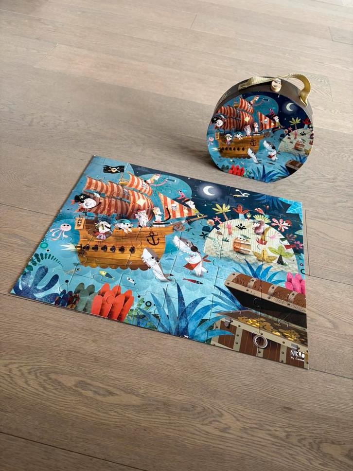 Janod puzzel piraten 36 stuks, Kinderen en Baby's, Speelgoed | Kinderpuzzels, Gebruikt, 4 tot 6 jaar, 10 tot 50 stukjes, Ophalen