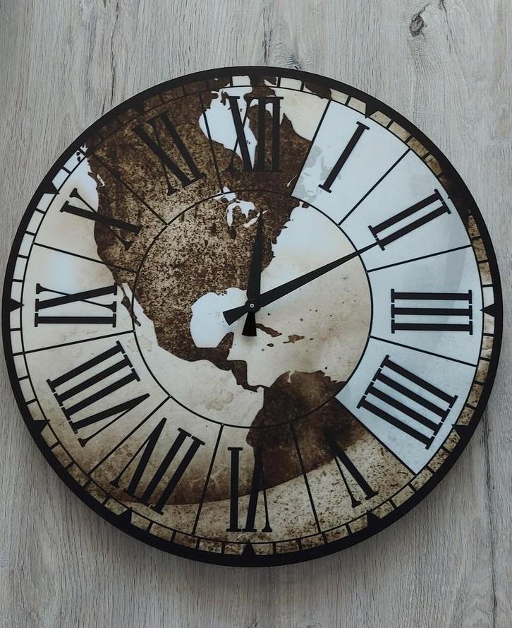 Wandhorloge MDF, Huis en Inrichting, Woonaccessoires | Klokken, Nieuw, Ophalen