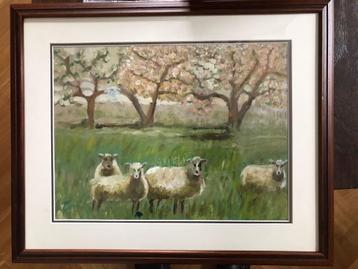 Œuvre unique de Toon Hermans Gouache signée Framed Poor, Enlèvement