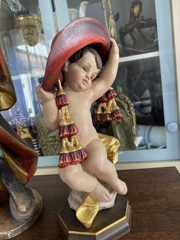 kardinaalsengel putto putto - heilige figuur - 27 cm - Hout beschikbaar voor biedingen
