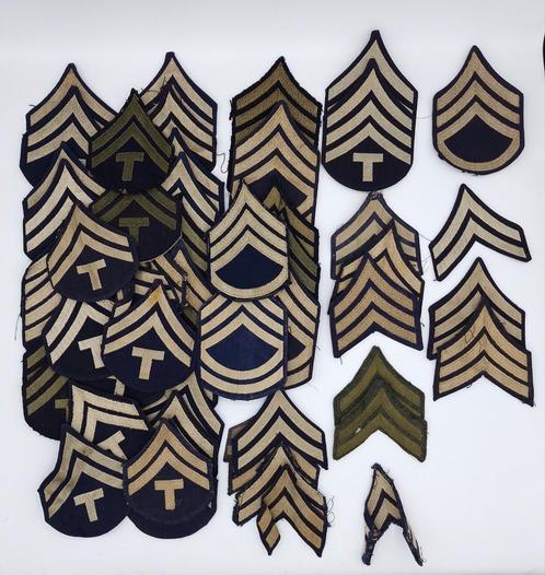 US WWII Chevrons, Corporal, Sergeant, rayon & wool, Verzamelen, Militaria | Tweede Wereldoorlog, Landmacht, Lintje, Medaille of Wings