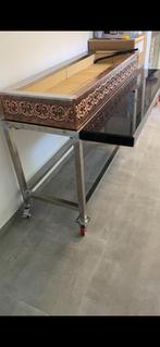 Ocakbaşı Mangal “Houtskool Bbq rvs met inox tafel 1,50 m br, Doe-het-zelf en Bouw, Werkbanken, Ophalen, Gebruikt