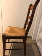 4 eiken stoelen met rieten zitting, Huis en Inrichting, Stoelen, Vier, Gebruikt, Bruin, Hout