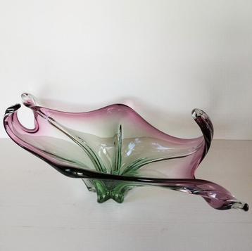 Grote kunstglazen schaal in Murano-stijl, vintage design  beschikbaar voor biedingen