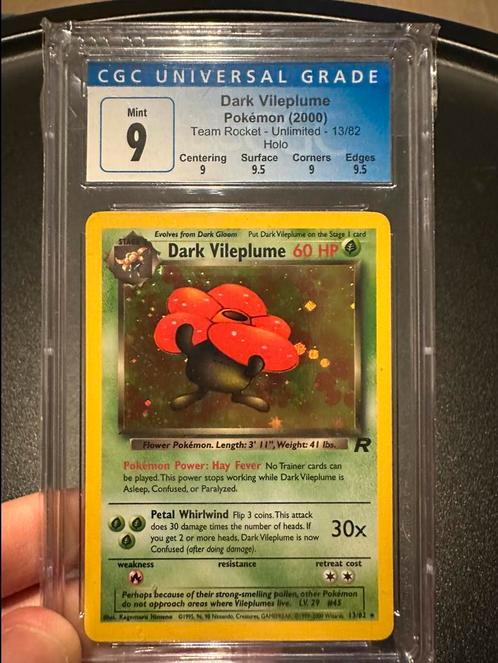 Holo Dark Vileplume 13/82 - Team Rocket - CGC 9+, Hobby & Loisirs créatifs, Jeux de cartes à collectionner | Pokémon, Comme neuf